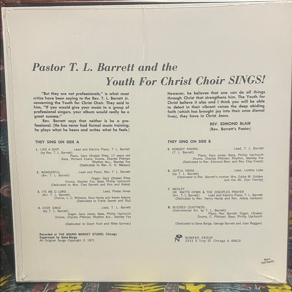 Pastor T.L. Barrett & the Youth Choir - Like A Ship (Without a Sail) LP NM green - Picture 2 of 3